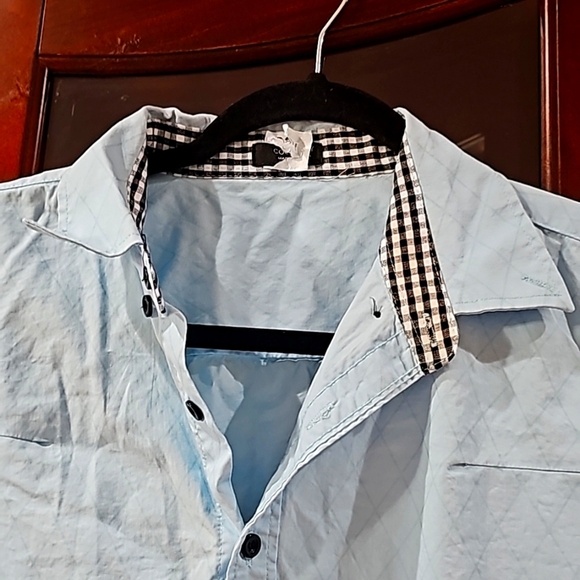 Amazon COOFANDY Crisp Cotton Shirt Contrast Trim Long sleeves large - Picture 9 of 11